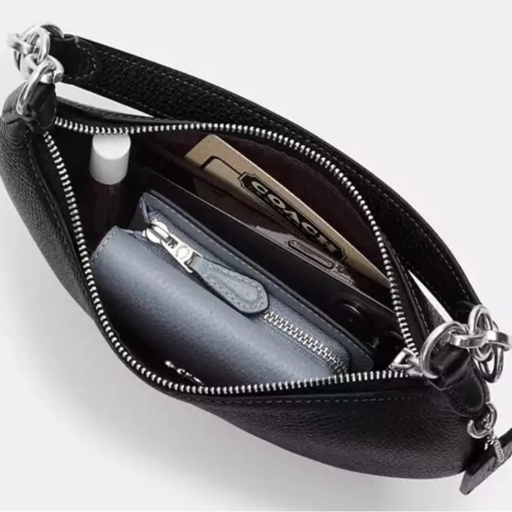 NWT Coach Mini Peyton in Black Pebbled Leather w/ Silver Hardware - Picture 2 of 6